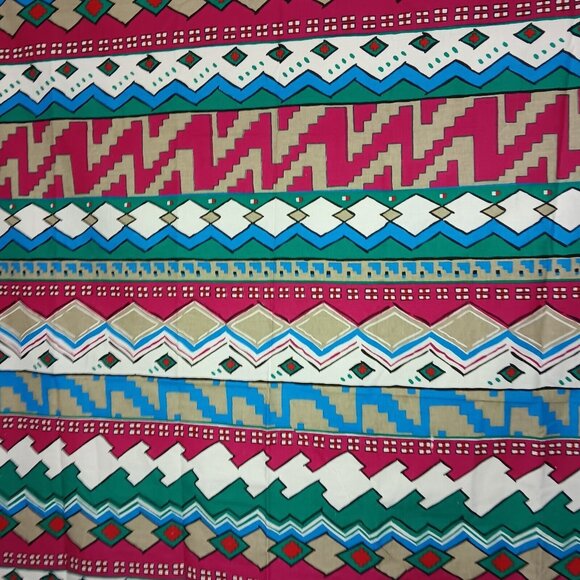 Joan Kessler For Concord Fabric Southwest Aztec Geometric Print Vintage 80s Pink - Picture 3 of 12
